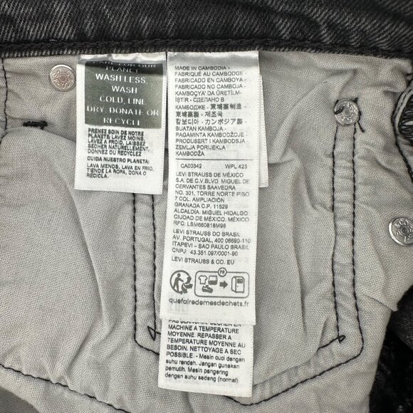 NWT Levis 501 Womens Black Cropped High Rise Straight Denim Jeans W29 L26 - Picture 6 of 11